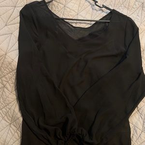 I.N.C Very Sheer long sleeve black top